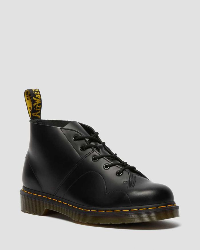 Dr Martens Mens Church Smooth Leather Monkey Ankle Boots Black - 04692JCTF